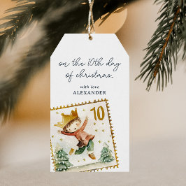 Op de tiende dag van Kerstmis Cadeaulabel