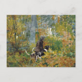 Op de Trail Hunting Dog Winslow Homer Briefkaart (Voorkant)
