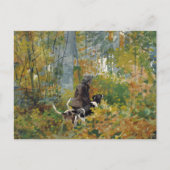 Op de Trail Hunting Dog Winslow Homer Briefkaart (Voorkant)
