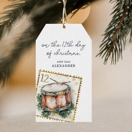 Op de twaalfde dag van Kerstmis Cadeaulabel