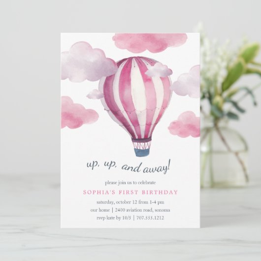 Op de uitnodiging van de Birthday Air Kids (Staand voorkant)