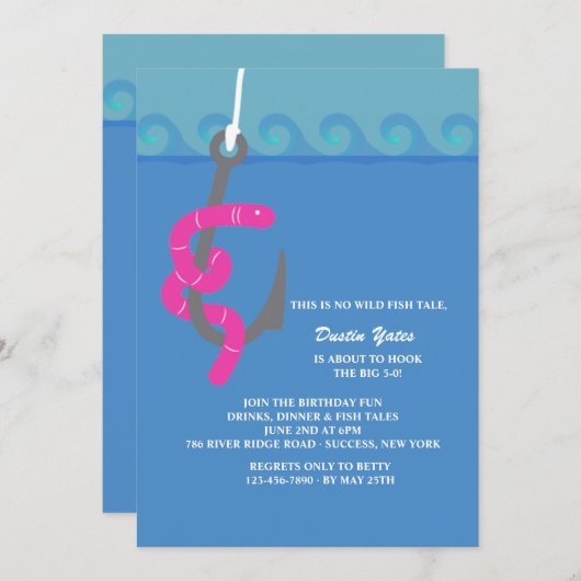 Op de Uitnodiging van de Partij van de Verjaardag (Voorkant / Achterkant)