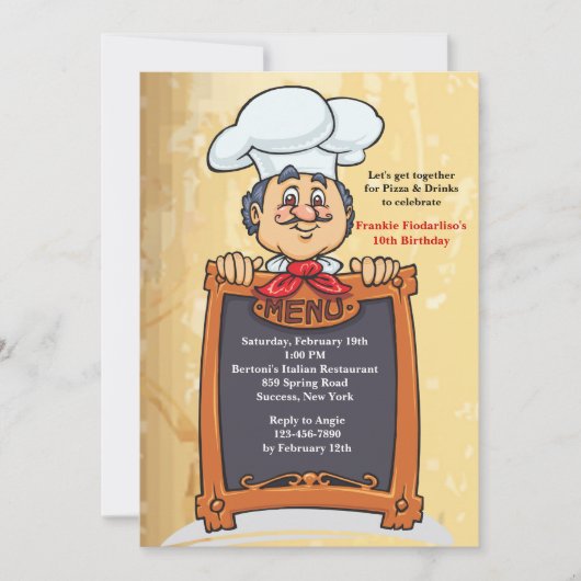 Op de uitnodiging van het Menu (Voorkant)