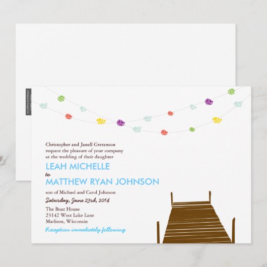 Op de uitnodiging voor de waterbruiloft (Voorkant / Achterkant)