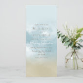 Op de uitnodiging voor een bruiloft op het strand  (Staand voorkant)