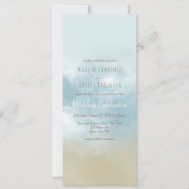 Op de uitnodiging voor een bruiloft op het strand