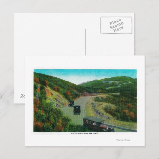 Op de velg boven Oak FlatsRidge Route, CA Briefkaart (Voorkant / Achterkant)
