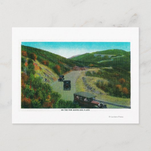 Op de velg boven Oak FlatsRidge Route, CA Briefkaart (Voorkant)