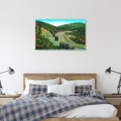 Op de velg boven Oak FlatsRidge Route, CA Canvas Afdruk (Insitu (Slaapkamer))