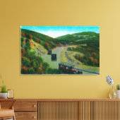 Op de velg boven Oak FlatsRidge Route, CA Canvas Afdruk (Insitu (Woonkamer))