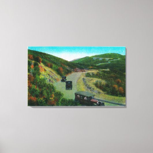 Op de velg boven Oak FlatsRidge Route, CA Canvas Afdruk (Voorkant)