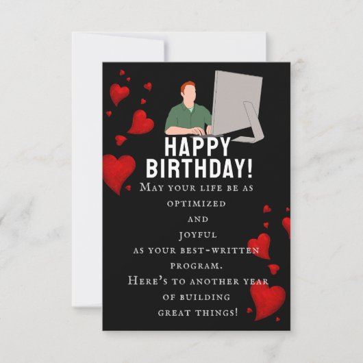 Op de verjaardag van een briljante software engine kaart (Voorkant)