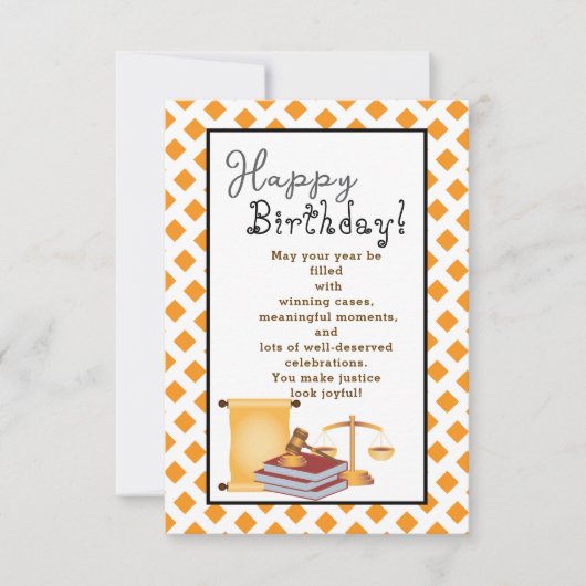 Op de verjaardag van een goede advocaat kaart (Voorkant)