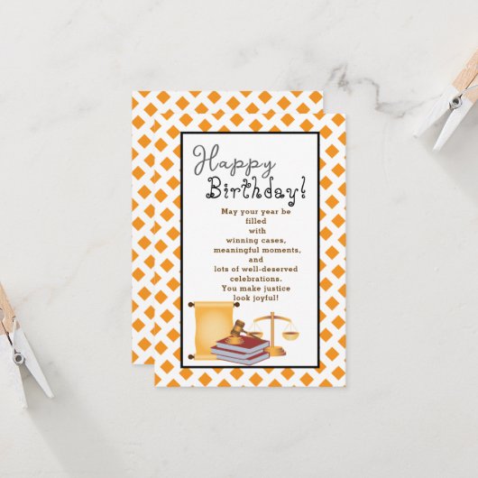 Op de verjaardag van een goede advocaat kaart (Voorkant / Achterkant in situ)