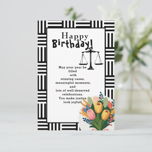 Op de verjaardag van een goede advocaat kaart (Staand voorkant)
