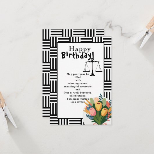 Op de verjaardag van een goede advocaat kaart (Voorkant / Achterkant in situ)