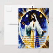 Op de vierde dag Black Christelijk Art Briefkaart (Voorkant / Achterkant)