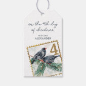 Op de vierde dag van Kerstmis Cadeaulabel (Voorkant)