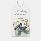 Op de vierde dag van Kerstmis Cadeaulabel (Achterkant)