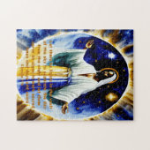 Op de Vierde Dag Zwart Christelijk Kunst Puzzel Legpuzzel (Horizontaal)