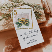 Op de vijfde dag van Kerstmis Cadeaulabel