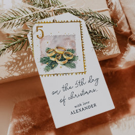 Op de vijfde dag van Kerstmis Cadeaulabel