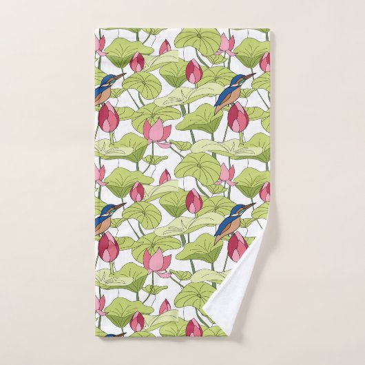 Op de vijver van de planten van de Kingfish-lotus Bad Handdoek (Handdoek)