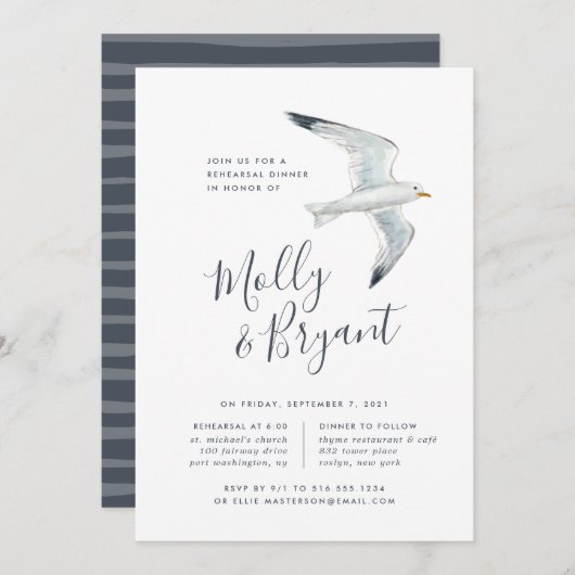 Op de vleugel | Repetitie diner Kaart (Voorkant / Achterkant)