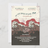 Op de vleugels van de liefdesbruiloft-uitnodiging  kaart (Voorkant)