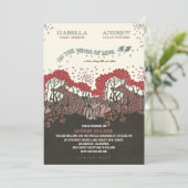 Op de vleugels van de liefdesbruiloft-uitnodiging  kaart (Staand voorkant)