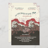 Op de vleugels van de liefdesbruiloft-uitnodiging  kaart (Voorkant / Achterkant)