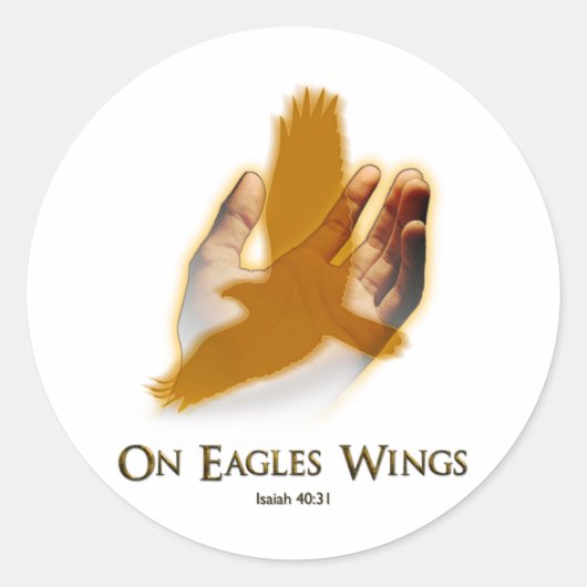 Op de vleugels van Eagles Ronde Sticker (Voorkant)