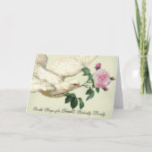 Op de vleugels van een duif, bleke salie groen, da bedankkaart (Achterkant)