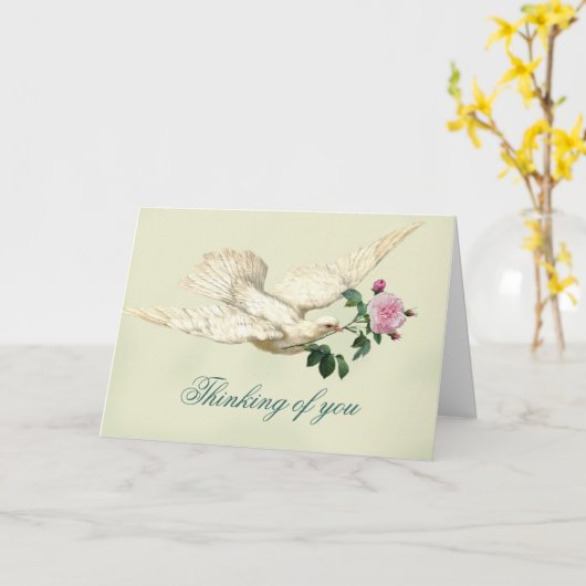Op de Vleugels van een Duif, het denken aan u, Kaart (Gele Bloem)