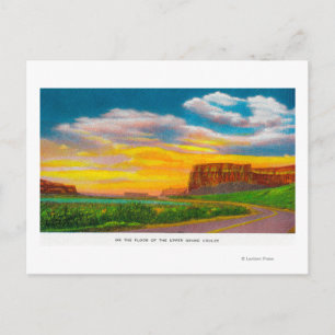 Op de vloer van de Grand Coulee-dam bovenaan Briefkaart