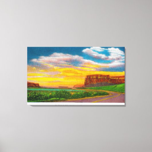 Op de vloer van de Grand Coulee-dam bovenaan Canvas Afdruk (Voorkant)