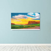 Op de vloer van de Grand Coulee-dam bovenaan Canvas Afdruk (Insitu (Houten vloer))