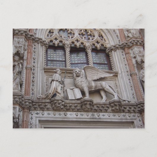 Op de voorkant van het Doges Palace, St. Mark's Sq Briefkaart (Voorkant)