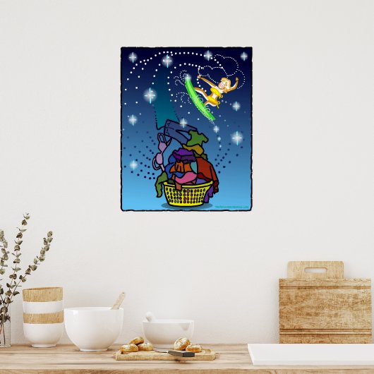 Op de wasserij surfen! poster (Keuken)