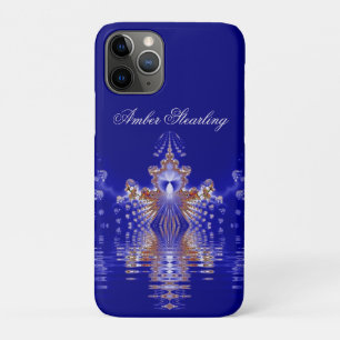 Op de waterblauwe kristal-fractal Personal Case-Mate iPhone Case