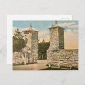 Op de weg met de oude stadspoort feestdagenkaart (Voorkant / Achterkant)