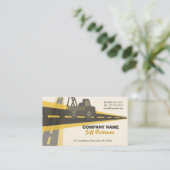 Op de weg rijden met vrachtwagens voor de auto visitekaartje (Staand voorkant)