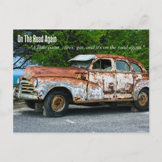 Op de weg weer. briefkaart (Voorkant)