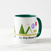 Op de weg weer, kaart symbolen, reis mok (Voorkant rechts)