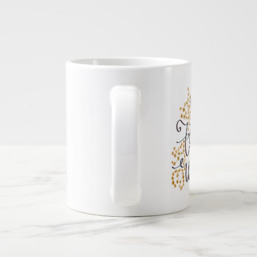 Op de wereld mok, rechtshandig grote koffiekop (Achterkant)