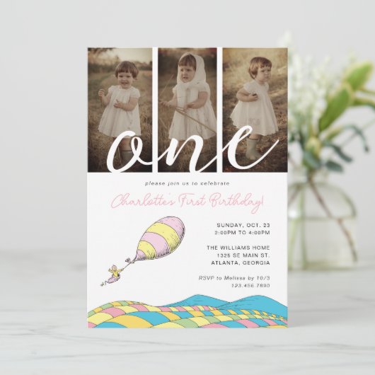 Op de wonderlijkste plaatsen! Meisje 1e verjaardag Kaart (Staand voorkant)