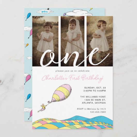 Op de wonderlijkste plaatsen! Meisje 1e verjaardag Kaart (Voorkant / Achterkant)