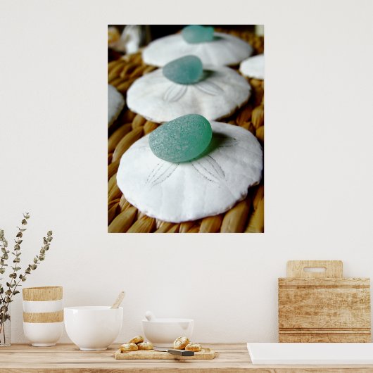 Op de zand druk poster (Keuken)