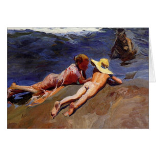 Op de zand, Valencia Beach - Joaquín Sorolla