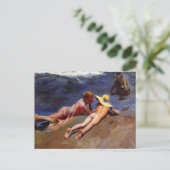 Op de zand, Valencia Beach - Joaquín Sorolla Briefkaart (Staand voorkant)